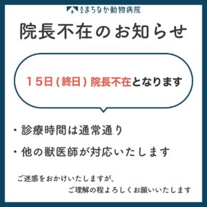 3/15(終日)院長不在のお知らせ